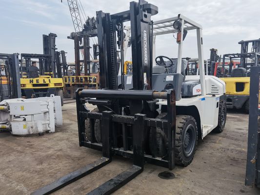 Lunghezza di forchetta di routine usata TCM Toyota attrezzatura per la movimentazione dei materiali 7 tonnellate carrello elevatore diesel
