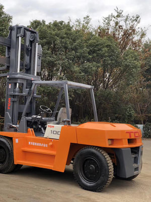FD100 TCM carrello elevatore di 10 tonnellate in buone condizioni con motore diesel e larghezza di forcella di routine