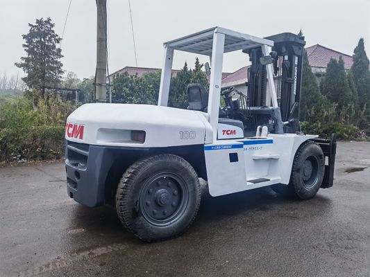 Consumo 10 tonnellate TCM FD100Z 2a fase 4 metri carrello elevatore usato per officine di riparazione di macchine