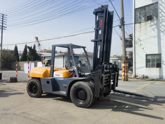 10 tonnellate di carrello elevatore diesel TCM giapponese FD100 Usato carrello elevatore con larghezza di forcella Sconto di routine