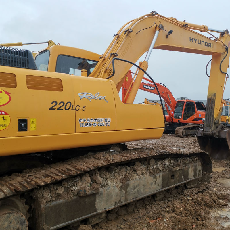 22000 KG Hyundai 220 220-5 di seconda mano Escavatore idraulico 22 tonnellate Peso operativo