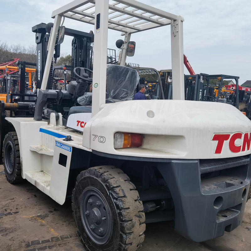 Lunghezza di forchetta di routine usata TCM Toyota attrezzatura per la movimentazione dei materiali 7 tonnellate carrello elevatore diesel