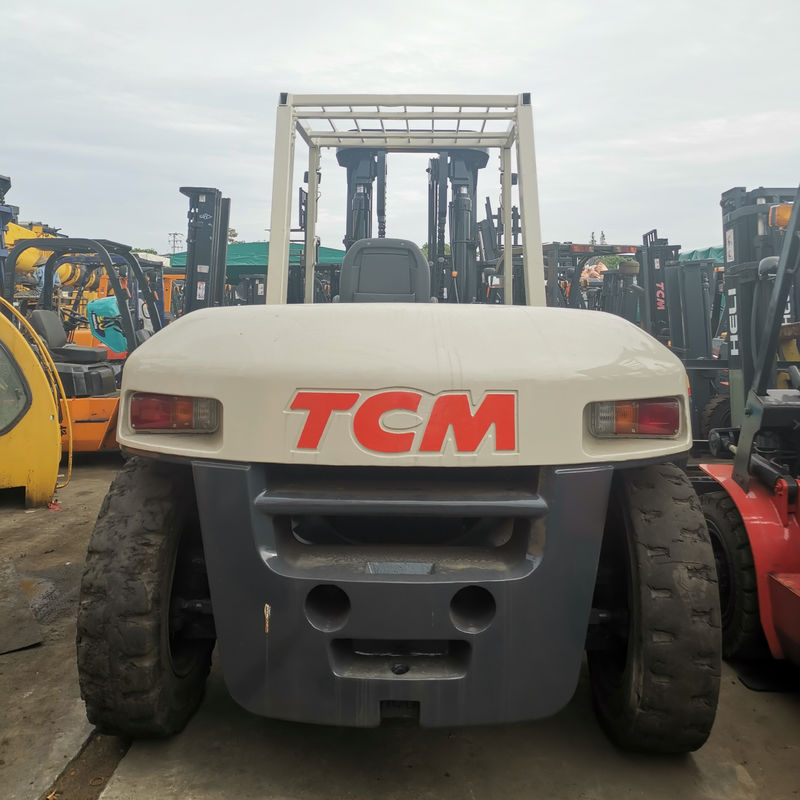 10 tonnellate di carrello elevatore di 3 metri TCM FD100 usato con motore diesel e lunghezza di forcella di routine